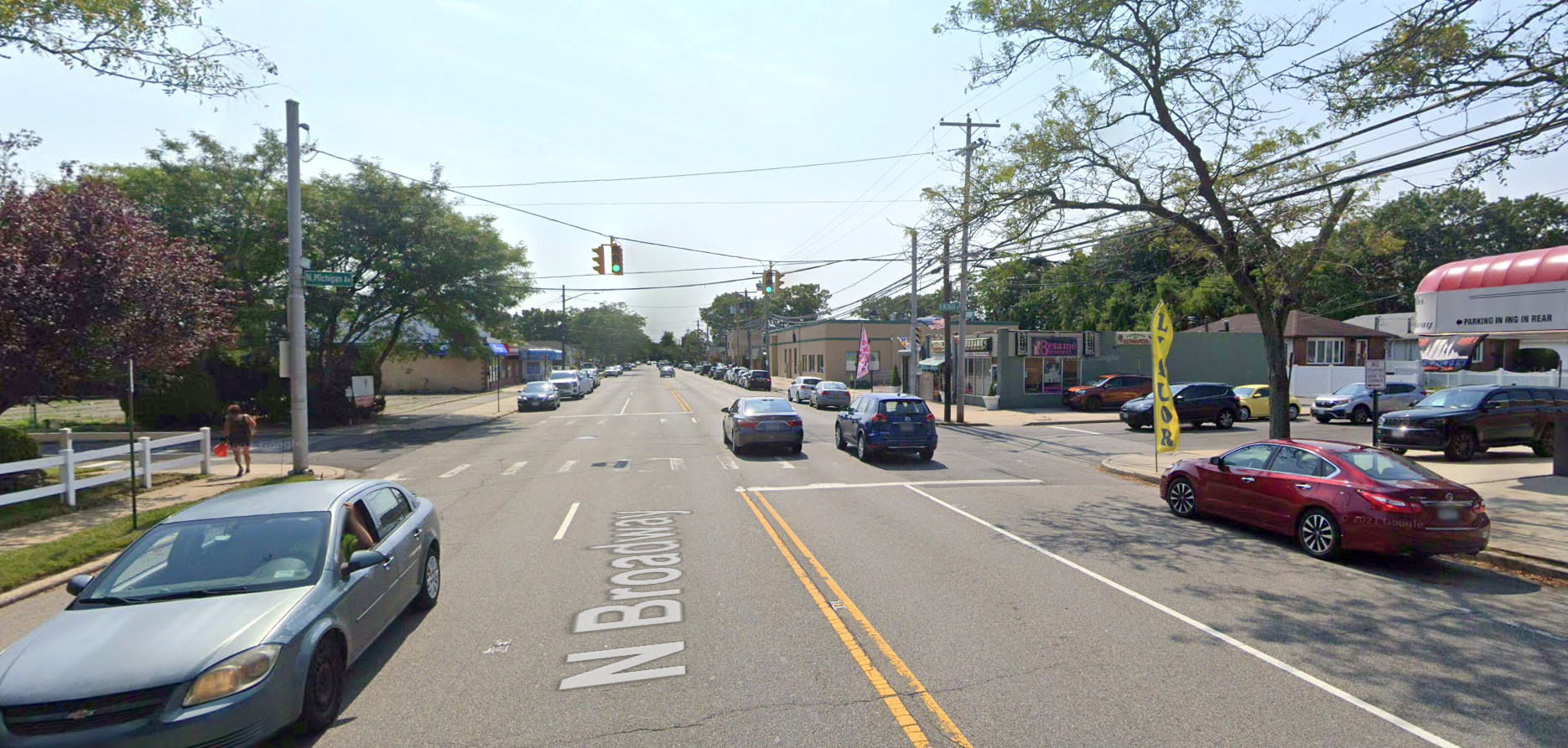 Faded crosswalk at N. Michigan Ave